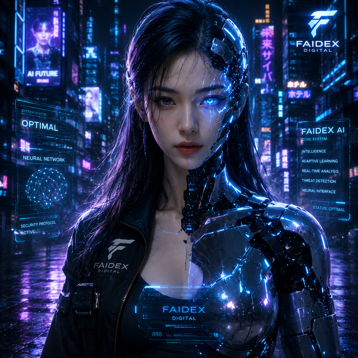 Faidex Digital Korean-inspired cybernetic AI muse